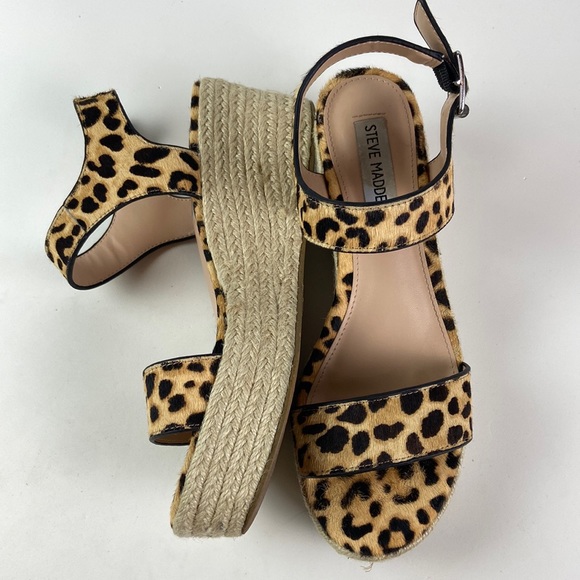 Steve Madden Shoes - Steve Madden Leopard Sandal Bree Platform Wedge